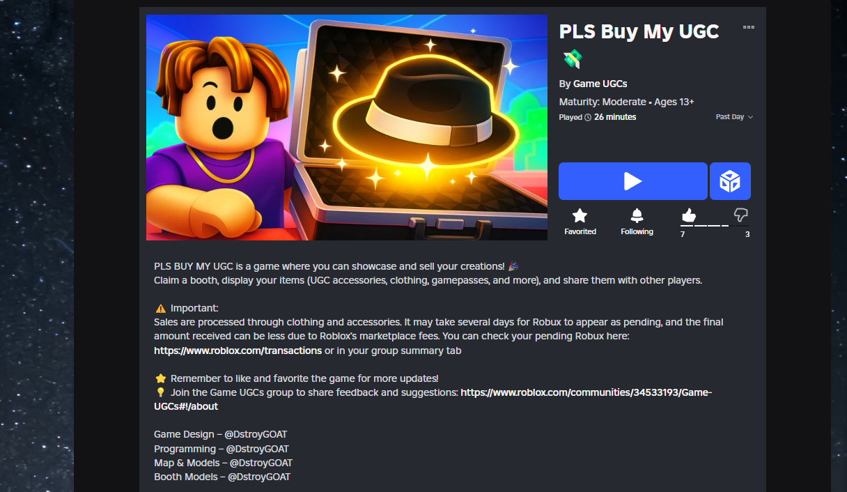 PLS Buy My UGC Game